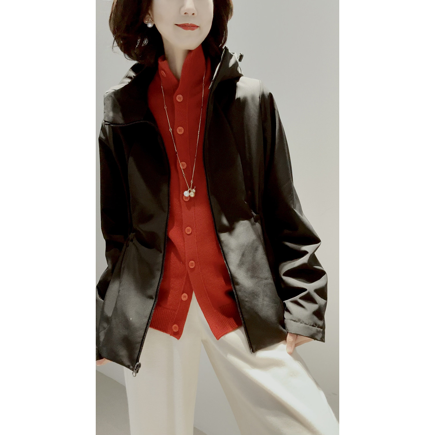 26早早春【防风静音/可机/糯米绒里/收腰可调】轻装户外/连帽外套