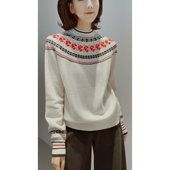 玫瑰费尔岛提花系列 软糯_山羊绒 羊毛 氛围单品 针织开衫