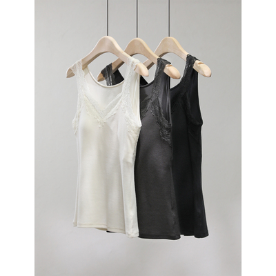 羊毛棉高弹塑形蕾丝琐温背心胸垫