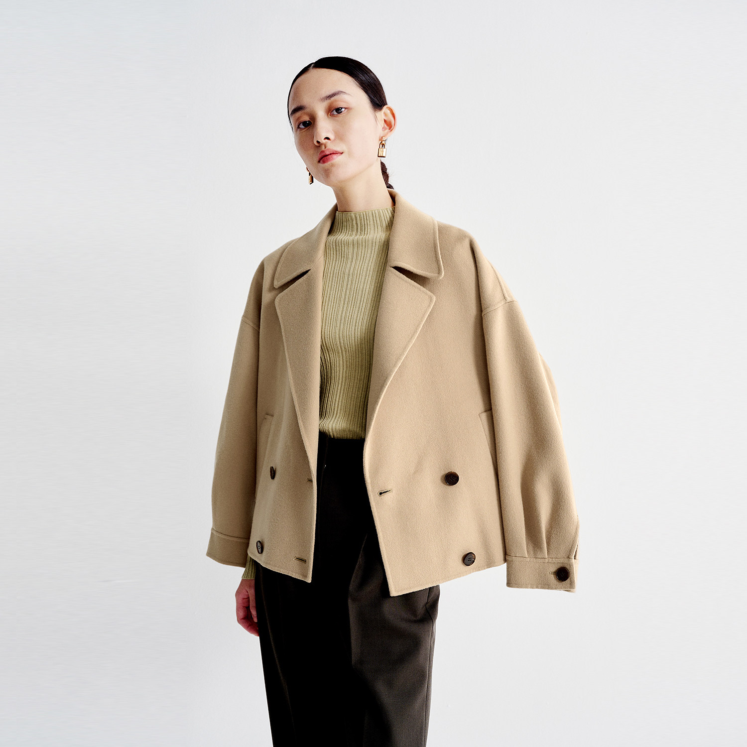 【DY0826648】爱上经典高支羊毛手工双面呢Air Coat双排扣短外套,女装/女士精品,毛呢外套,淘宝优惠券,粉丝福利购,淘宝优惠卷