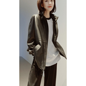 轻 柔 薄 26春 收纳帽 小羔羊皮 闭绒无里 皮外套 轻奢松弛感