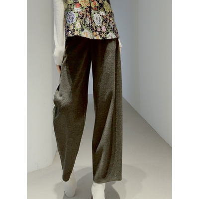 冬高支澳毛轻盈保暖运动风造型裤