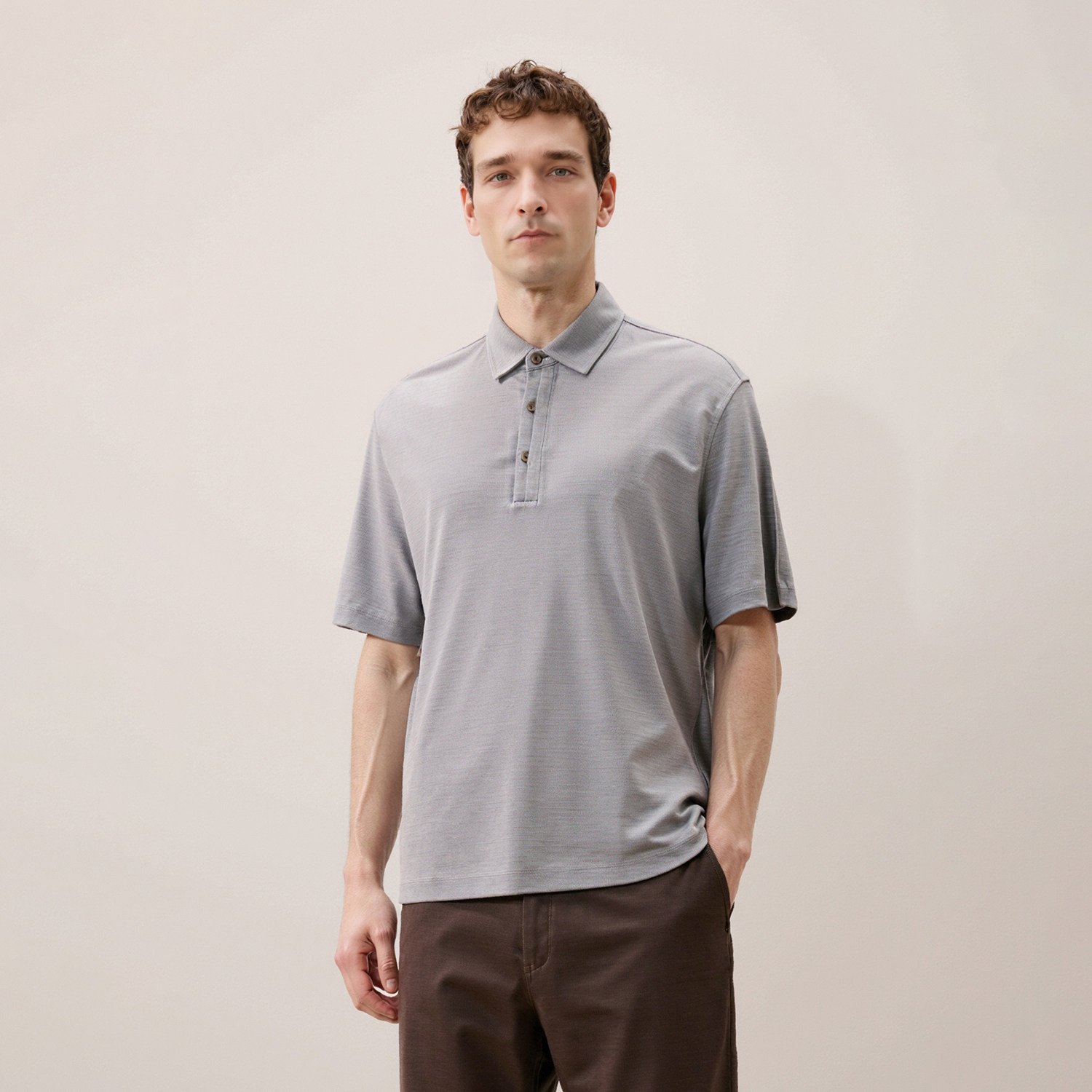 轻商务&休闲~【100桑蚕丝◆舒爽裸感◆珠地网眼】男士/短袖POLO衫