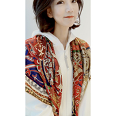 100精纺羊毛 多用途 双面异色 手工卷边 方巾 高精印花 26春新