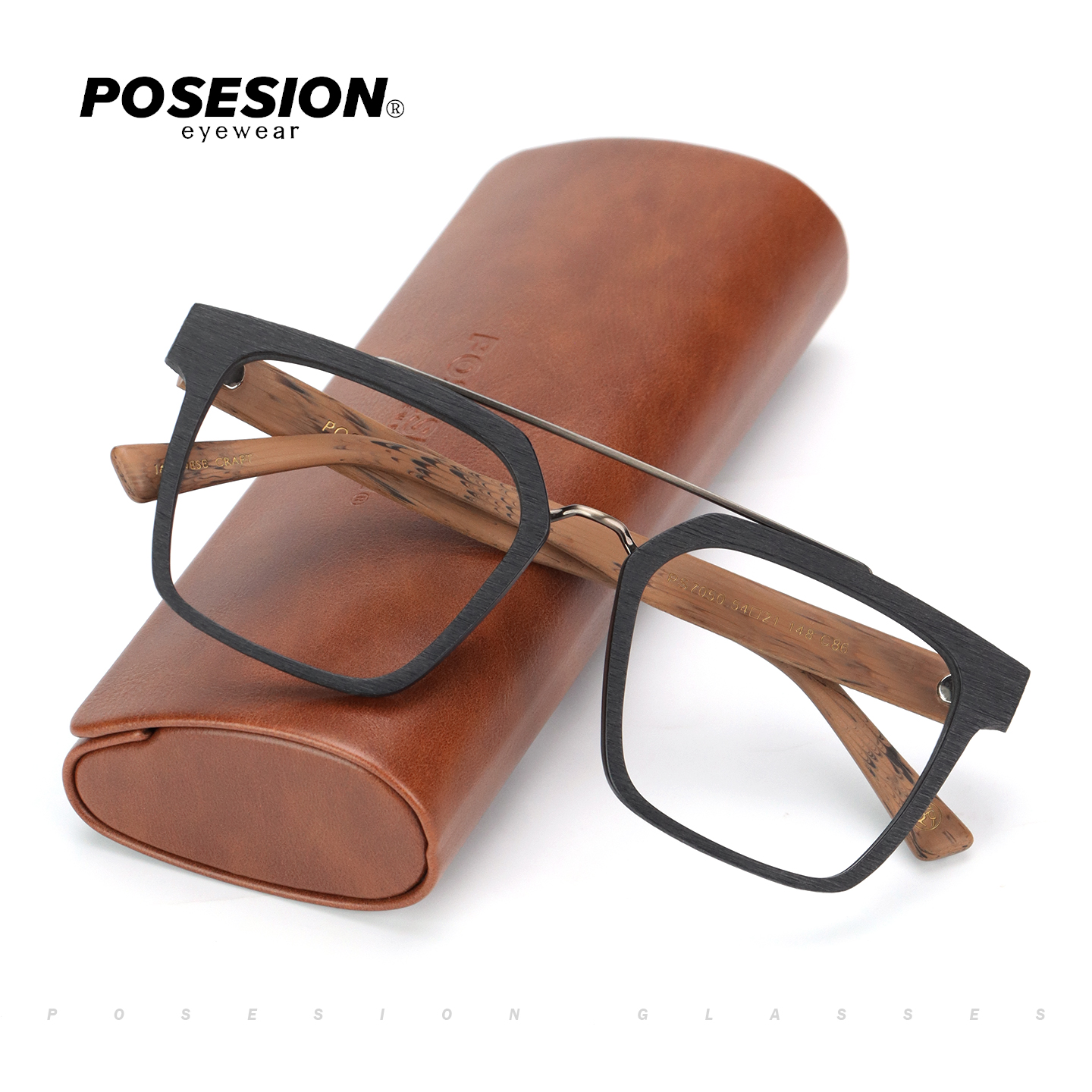 潮牌Posesion日系眼镜架方框男