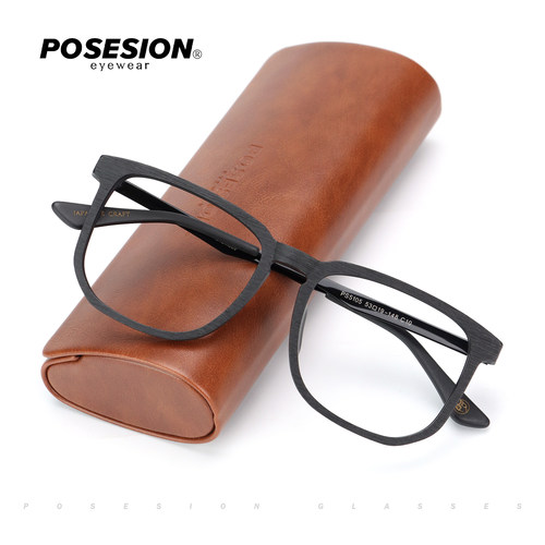 POSESION手工木质方形大框眼镜架