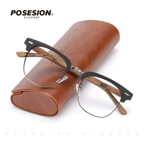 潮牌Posesion复古眼镜框男