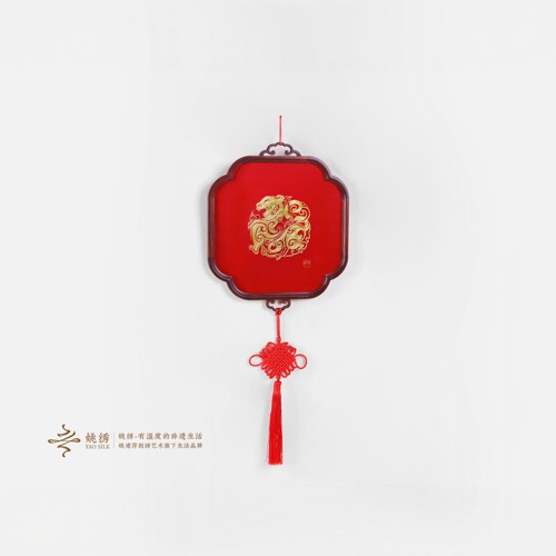 非遗盘金绣福虎添祥挂件生肖礼品