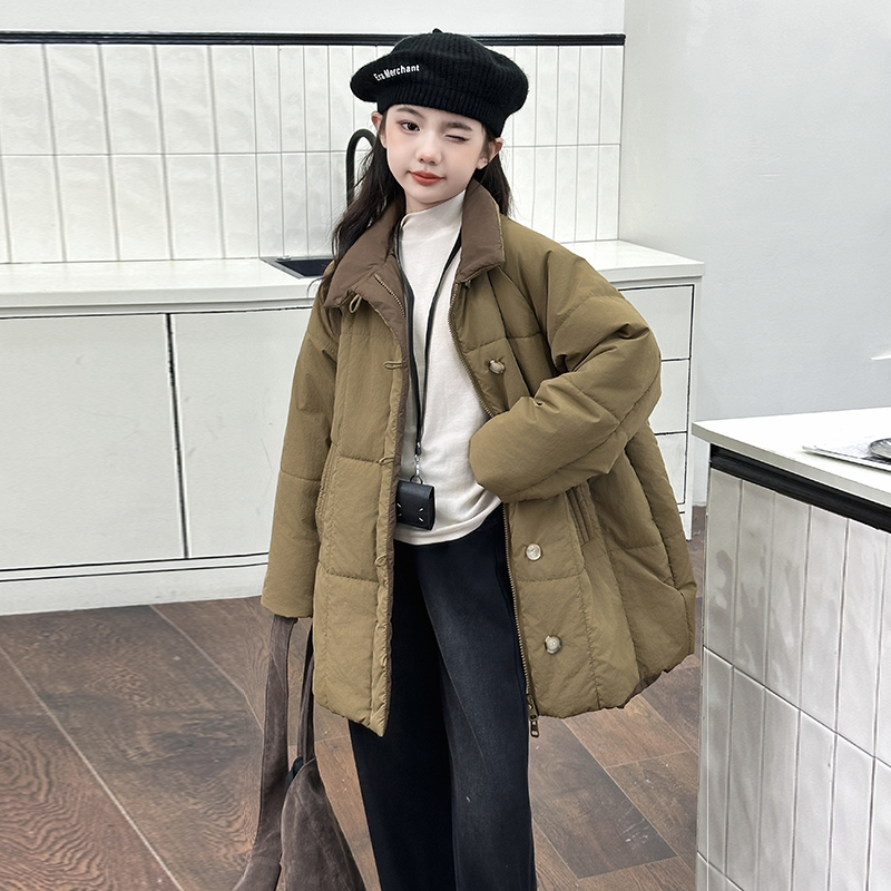 女童冬装棉服2025新款中大儿童潮