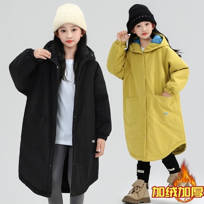 度假熊女童秋冬款加厚风衣外套潮