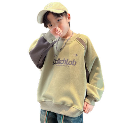 男童秋冬加绒加厚运动纯棉卫衣潮