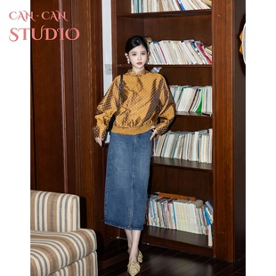 原创设计秋季 CANCAN 新中式 STUDIO 上衣G77750 金缕绘梦