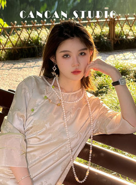 CANCAN STUDIO【远山芙蓉】新中式原创设计夏季宽松连衣裙G77053