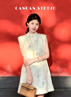 CANCAN STUDIO【蝶笙】新中式原创设计连衣裙G77603