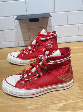 CONVERSE匡威1970S红色蛇年限定蛇纹感男女拼接高帮帆布鞋A13349C
