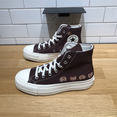 A08174C Lift红棕色女子厚底增高高帮帆布鞋 CONVERSE匡威All Star