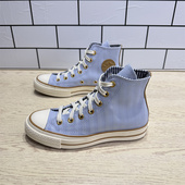 CONVERSE匡威 A08861C 1970S蓝色暗纹条纹女子高帮运动休闲帆布鞋