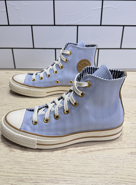 CONVERSE匡威 1970S蓝色暗纹条纹女子高帮运动休闲帆布鞋A08861C
