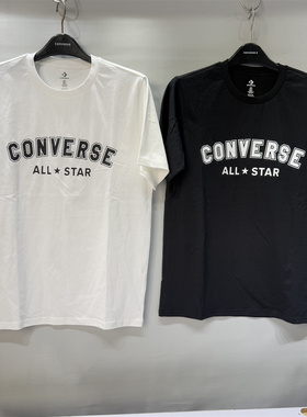 CONVERSE匡威 夏季新品棉质字母图案男女透气短袖T恤 UCJ640-001