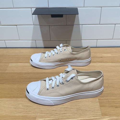 CONVERSE匡威Jack Purcell开口笑燕麦奶色男女低帮帆布鞋 A11569C