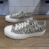 Lift斑马纹女子低帮厚底增高帆布鞋 CONVERSE匡威All Star A10959C