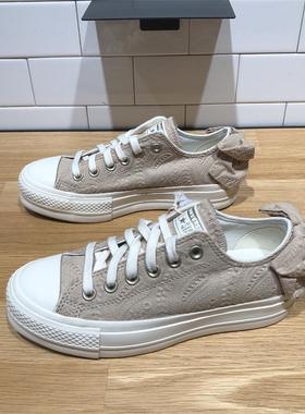 CONVERSE匡威 All Star Lift 女子蝴蝶结低帮厚底鞋帆布鞋A10246C