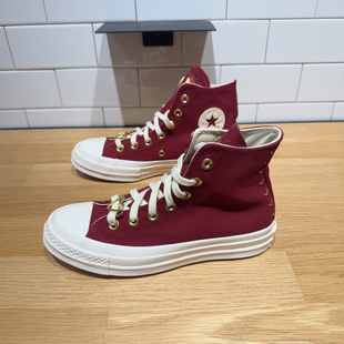 CONVERSE匡威1970S红色女子情人节爱心刺绣高帮休闲帆布鞋A03931C