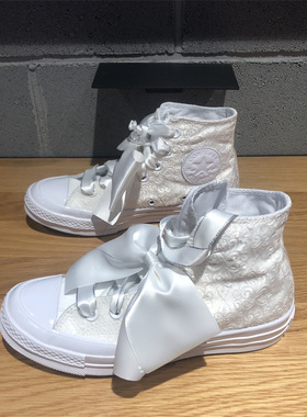 Converse匡威1970s蝴蝶结婚鞋白色男女高帮休闲鞋帆布鞋 A07078C