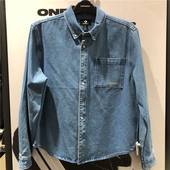 CONVERSE匡威春季 A01 外套10025071 男简约牛仔牛津纺衬衫 纽扣长袖