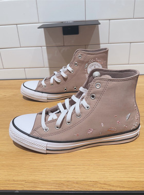 CONVERSE匡威All Star花卉刺绣大童女子高帮运动鞋帆布鞋 A08401C