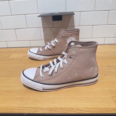 CONVERSE匡威All Star花卉刺绣大童女子高帮运动鞋帆布鞋 A08401C