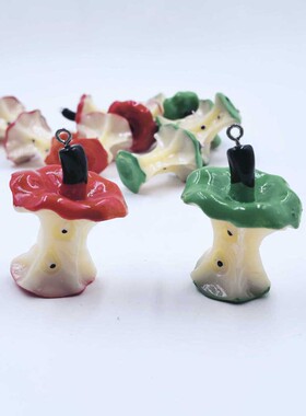 手工树脂小苹果核可爱吊坠配件