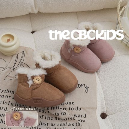 The CBC『原木纽扣』儿童雪地靴男女童冬加厚软底一脚蹬249002