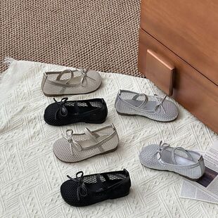 THE CBC KIDS『丝光凉鞋』女童透气皮质编织防砂橡胶底夏芭蕾风