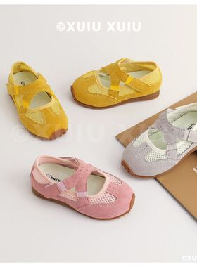 cbc童鞋『缪系凉鞋』中古风儿童单网透气男女童魔术贴凉鞋