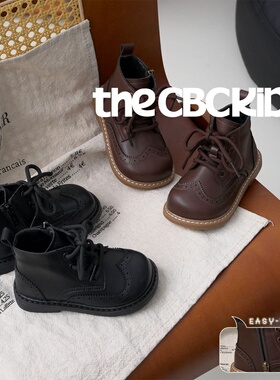 The CBC『英伦巴洛克』儿童皮靴复古男女童切尔西靴单绒247001