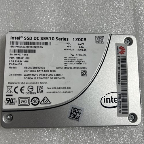 全新Intel/英特尔S3510 SSDSC2BB120G6 120GB 2.5寸 SATA固态硬盘