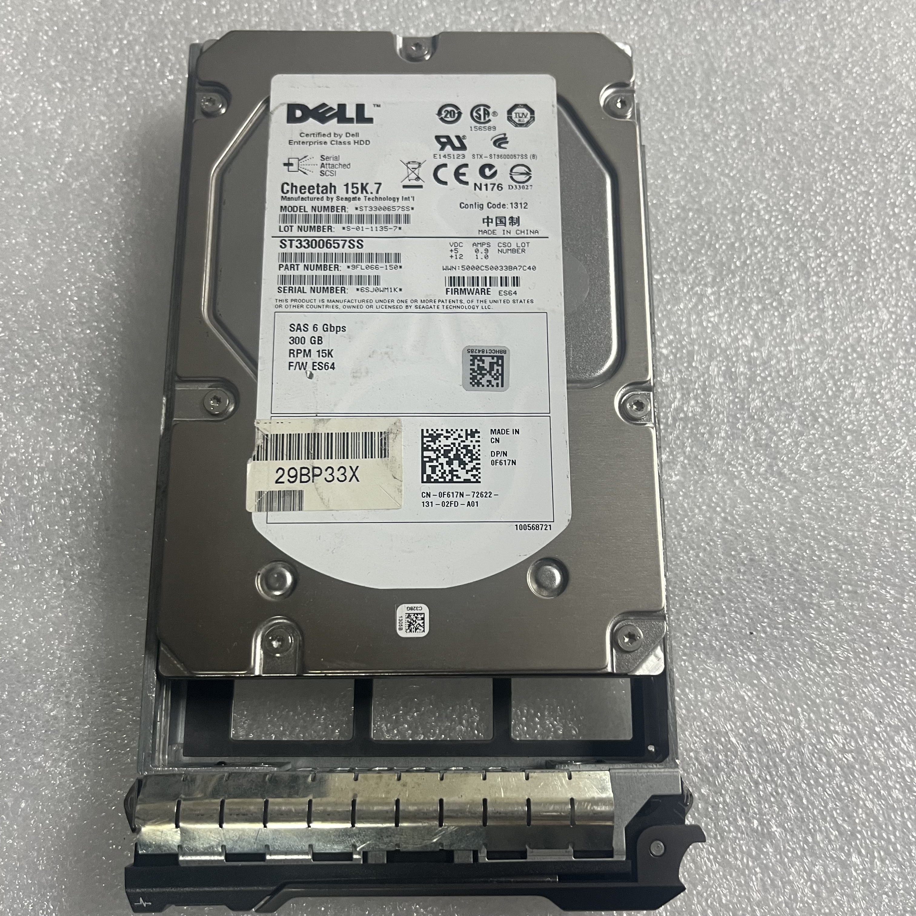 Dell 戴尔 300GB 15K SAS 3.5寸 0F617N ST3300567SS