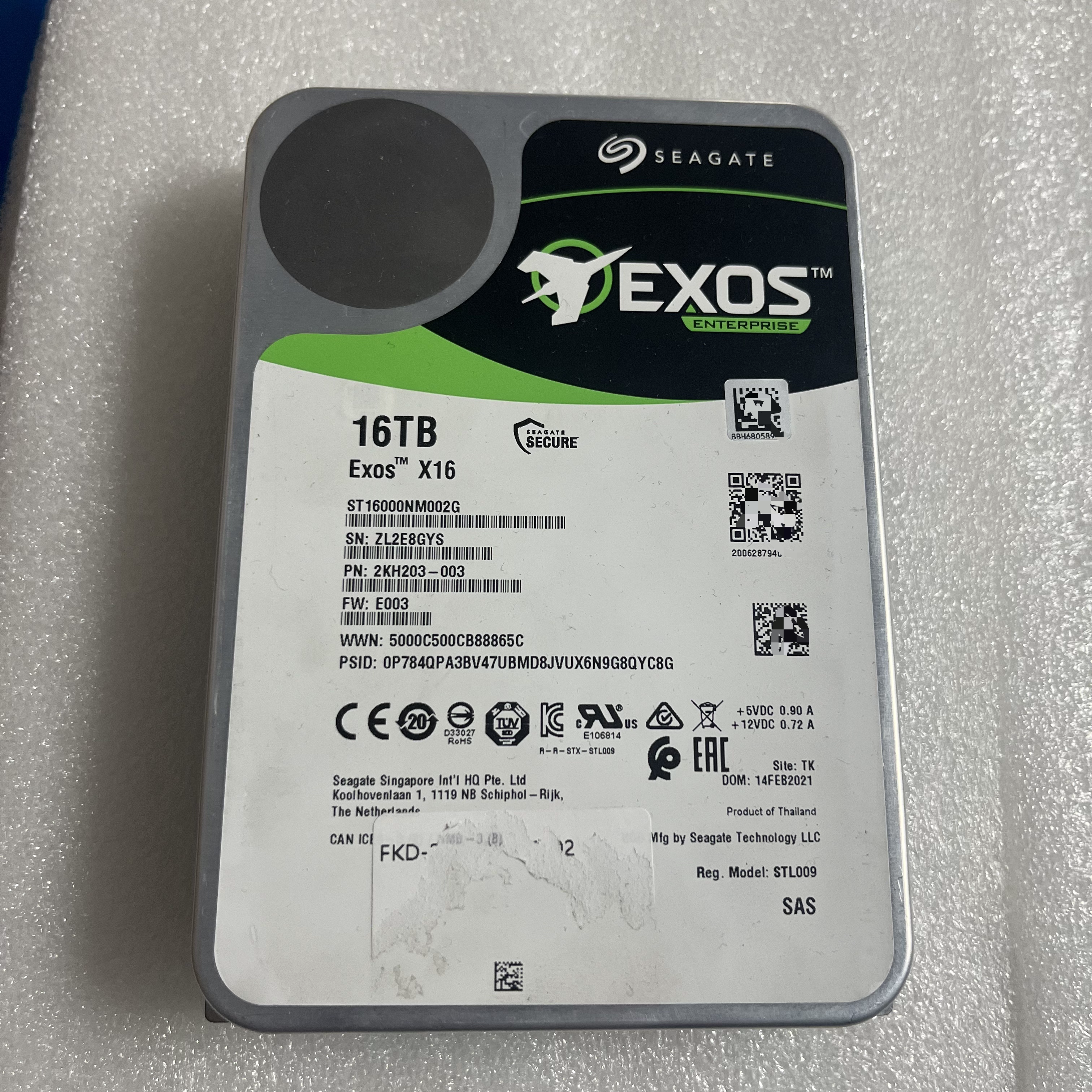 希捷 ST16000NM002G 16T 3.5寸 7.2K SAS 银河 企业级服务器硬盘