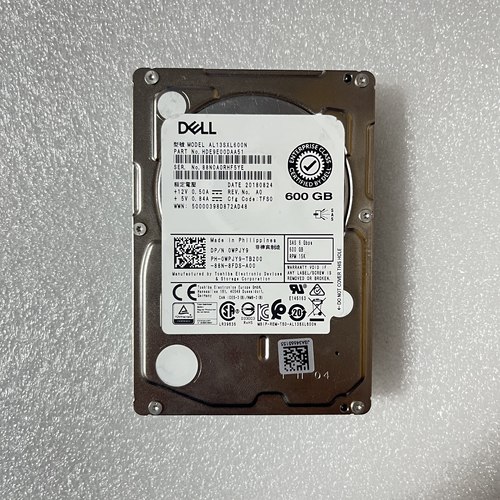 Dell 0WPJY9 600G 15K SAS 6G 3.5寸 WPJY9 R710 720服务器硬盘