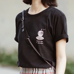 漫游宇宙Circus Boy Band 韩国设计师 旁白联名T恤宇航员卡通男女