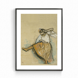 德加Degas 顽皮芭蕾舞者女孩肖像 印象派大师小众作品 旁白装 饰画