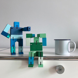 Cubebot 创意榉木积木玩具摆件礼物 美国Areaware 变形魔方机器人