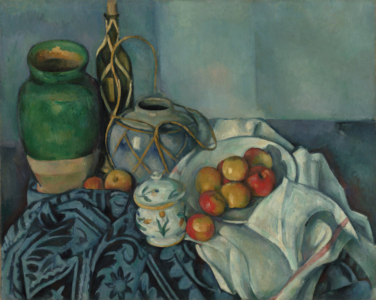 塞尚静物画 paul cezanne 印象派大师经典苹果水果餐厅旁白装饰画