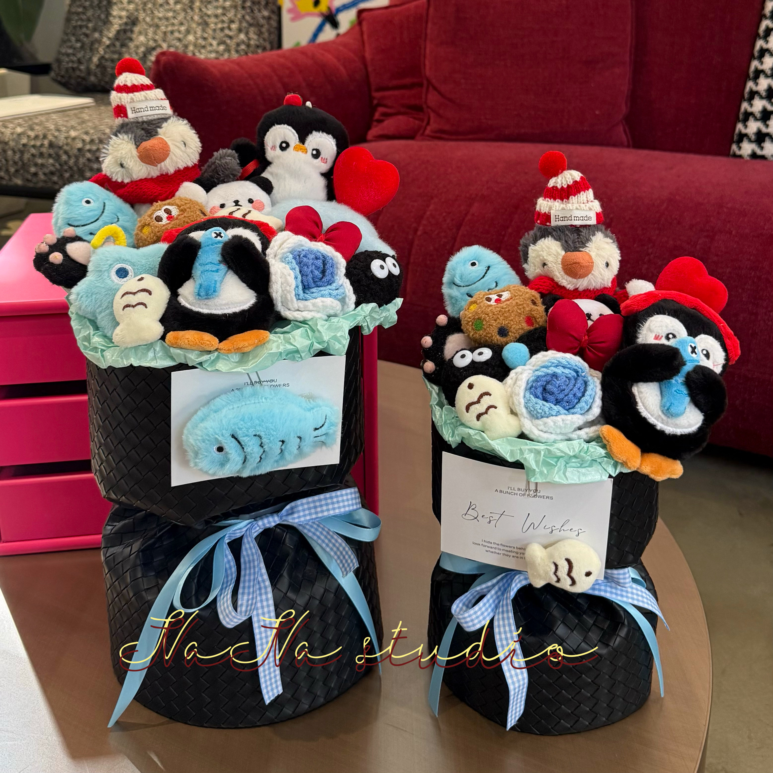 原创花生企鹅卡通玩偶花束摸鱼牛马可爱生日礼物闺蜜送女生男朋友
