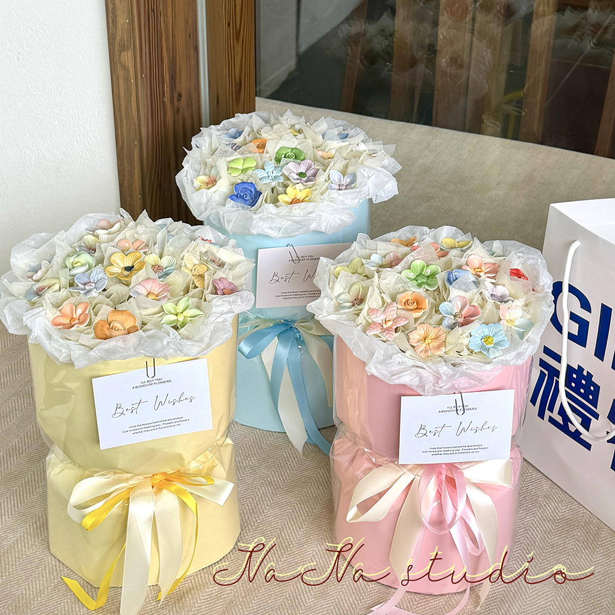 景德镇陶瓷花束成品永生花送女朋友闺蜜毕业礼物创意生日520