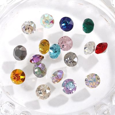 手工小水晶钻玻璃尖底圆形钻