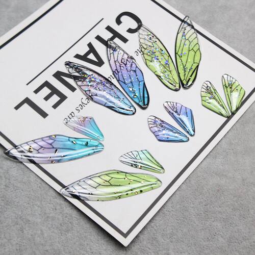 耳环吊坠蜻蜓翅膀diy手工滴胶