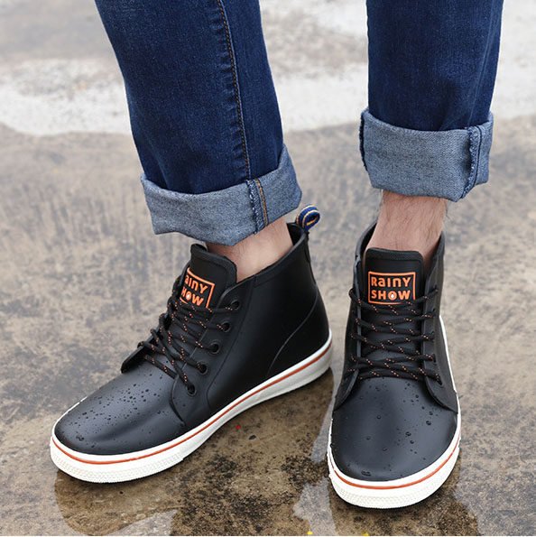 时尚板鞋晴雨两穿轻便胶鞋水鞋春夏低帮情侣雨鞋短筒防滑男女雨靴