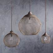 美式 复古工业风单头铁艺铁网吊灯创意餐厅灯客厅组合灯设计师灯具